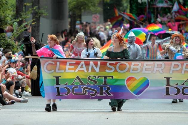August 3, 2025, Vancouver, British Columbia, Canada: Sober team in vancouver pride parade Vancouver Canada - ZUMAa223 20250803_zip_a223_007 Copyright: xMazyarxAsadix