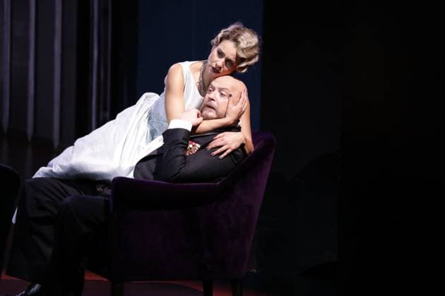 Entertainment Themen der Woche KW32 Salzburger Festspiele 2025 Vladislav Sulimsky als Macbeth und Asmik Grigorian als Lady Macbeth bei der Fotoprobe für die Oper Macbeth von Giuseppe Verdi am 4. August 2025 im Großen Festspielhaus. *** Salzburg Festival 2025 Vladislav Sulimsky as Macbeth and Asmik Grigorian as Lady Macbeth at the photo rehearsal for the opera Macbeth by Giuseppe Verdi on August 4, 2025 at the Großes Festspielhaus