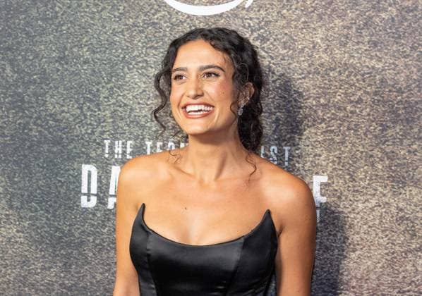 August 4, 2025, Bronx, New York, USA: Shiraz Tzarfati wearing dress by Berta Balilti attends premiere of Amazon Prime Video series The Terminal List: Dark Wolf at Regal Times Square in New York, NY on August 4, 2025 Bronx USA - ZUMAr339 20250804_znp_r339_125 Copyright: xLevxRadinx