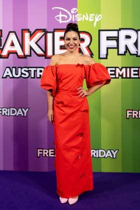 FREAKIER FRIDAY AUSTRALIAN PREMIERE, Mel Tracina poses for a photo during the Australian premiere of Disney™s Freakier Friday at Westfield Bondi Junction in Sydney, Tuesday, August 5, 2025. ( NO ARCHIVING SYDNEY NEW SOUTH WALES AUSTRALIA  Copyright: xSTEVENxMARKHAMx 20250805112432899410
