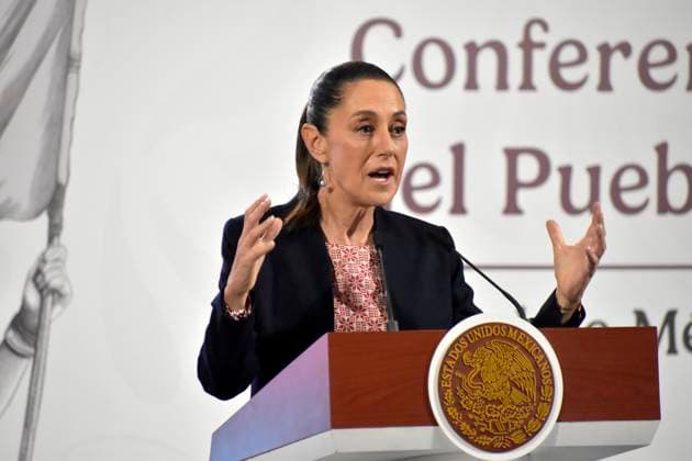 President of Mexico Claudia Sheinbaum Pardo speaks about the new Investment Fund for Mexican Petroleum in 2025, with an amount of up to 250 billion pesos, during a press conference at the National Palace. on August 5, 2025 in Mexico City, Mexico. Mexico City Mexico - ZUMAe321 20250805_zia_e321_010 Copyright: xLuisxBarronx