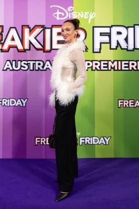 FREAKIER FRIDAY AUSTRALIAN PREMIERE, Bella Varelis poses for a photo during the Australian premiere of Disney™s Freakier Friday at Westfield Bondi Junction in Sydney, Tuesday, August 5, 2025. ( NO ARCHIVING SYDNEY NEW SOUTH WALES AUSTRALIA  Copyright: xSTEVENxMARKHAMx 20250805123678194665