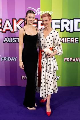 FREAKIER FRIDAY AUSTRALIAN PREMIERE, Giselle Overton and Jessica Rowe pose for a photo during the Australian premiere of Disney™s Freakier Friday at Westfield Bondi Junction in Sydney, Tuesday, August 5, 2025. ( NO ARCHIVING SYDNEY NEW SOUTH WALES AUSTRALIA  Copyright: xSTEVENxMARKHAMx 20250805153480925568