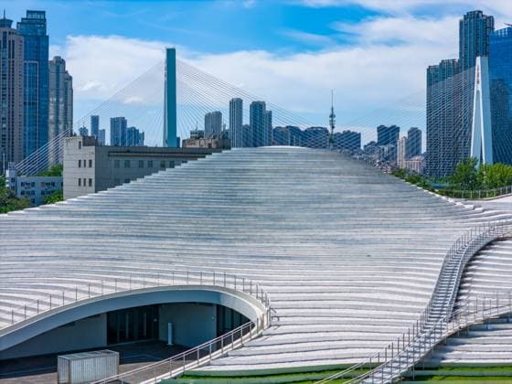 WUHAN, CHINA - AUGUST 03: Aerial view of Wuhan Qintai Art Museum on August 3, 2025 in Wuhan, Hubei Province of China.  Copyright: xVCGx 111583413537