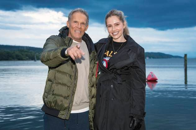 Christian Tramitz and Mitsou Jung at the premiere of two new episodes of the ARD early evening series Hubert ohne Staller at the Open Air Starnberg 2025 in the open-air cinema at the Seebad Starnberg, 05 08 2025 Foto:xN.xKolinzx xFuturexImagex hubert_5827