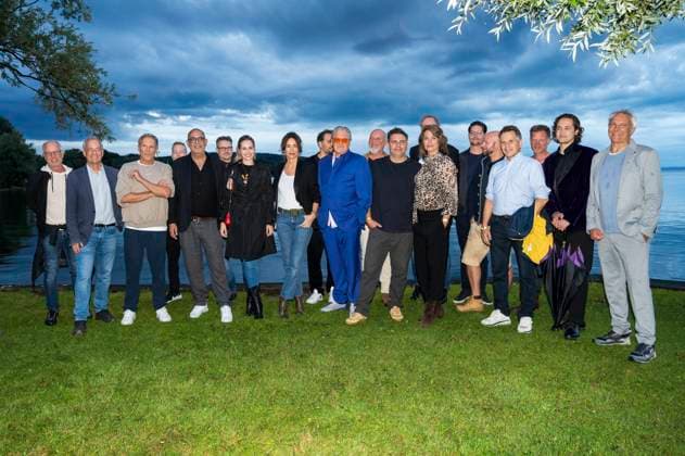 Christian Tramitz, Hannes Ringelstetter, Mitsou Jung, Katharina Müller Elmau, Michael Brandner, Paul Sedlmeir, Susu Padotzke, Matthias Helwig with team and cast at the premiere of two new episodes of the ARD early evening series Hubert ohne Staller at the Open Air Starnberg 2025 in the open-air cinema at Seebad Starnberg, 05 08 2025 Foto:xN.xKolinzx xFuturexImagex hubert_5858