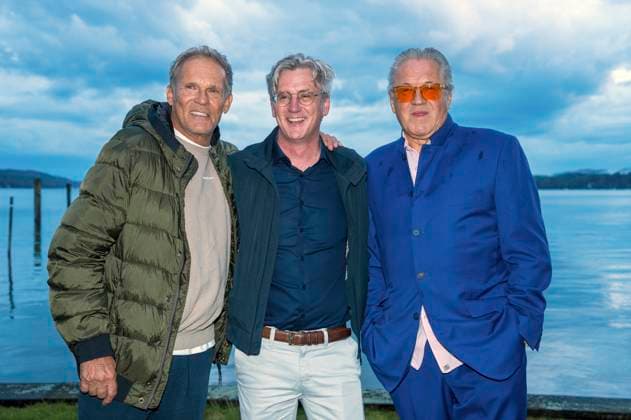 Christian Tramitz, Matthias Helwig and Michael Brandner at the premiere of two new episodes of the ARD early evening series Hubert ohne Staller at the Open Air Starnberg 2025 in the open-air cinema at the Seebad Starnberg, 05 08 2025 Foto:xN.xKolinzx xFuturexImagex hubert_5883