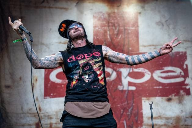 American industrial metal band Dope perform during the 28th Brutal Assault extreme music festival in Josefov fortress near Jaromer, Nachod district, Hradec Kralove Region, Czech Republic, August 6, 2025. (CTKxPhoto DavidxTanecek) CTKPhotoP2025080605465  CTKPhotoP2025080605465