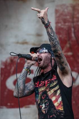 American industrial metal band Dope perform during the 28th Brutal Assault extreme music festival in Josefov fortress near Jaromer, Nachod district, Hradec Kralove Region, Czech Republic, August 6, 2025. (CTKxPhoto DavidxTanecek) CTKPhotoP2025080605472  CTKPhotoP2025080605472