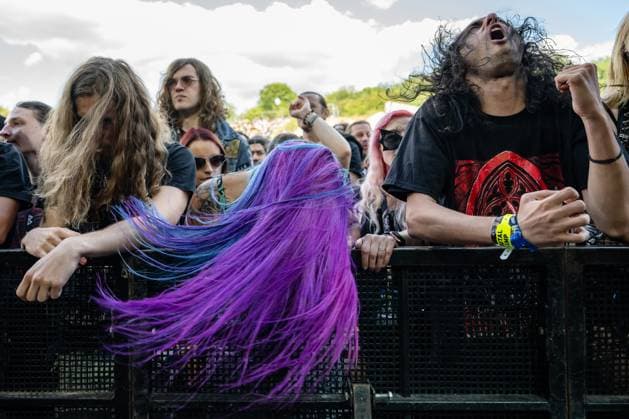 Australian progressive metal band Ne Obliviscaris fans at the 28th Brutal Assault extreme music festival in Josefov fortress near Jaromer, Nachod district, Hradec Kralove Region, Czech Republic, August 6, 2025. (CTKxPhoto DavidxTanecek) CTKPhotoP2025080605413  CTKPhotoP2025080605413