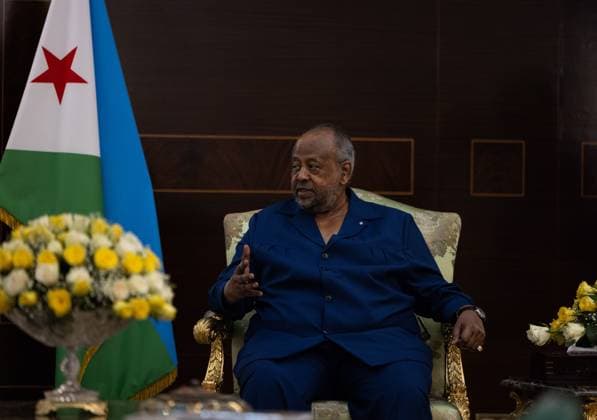 Turkish Foreign Minister Hakan Fidan in Djibouti DJIBOUTI CITY, DJIBOUTI - NOVEMBER 03: Turkish Foreign Minister Hakan Fidan (not seen) meets with President of Republic of Djibouti Ismail Omar Guelleh after he attended the 3rd Turkiye-Africa Ministerial Review Conference in Djibouti City, Djibouti on November 03, 2024. Djibouti World. Editorial use only. Please get in touch for any other usage.  Copyright: x2025xAnadoluxMuratxGökx
