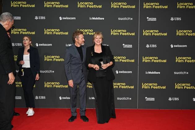 Locarno, Switzerland: Locarno,Swiss Locarno Film Festival 2025 Photocall red carpet In the photo:Willem Dafoe,Emma Suarez cast film The Birthday Party Locarno Switzerland  - ZUMAp169 20250807_zea_p169_215 Copyright: xNickxZonnax