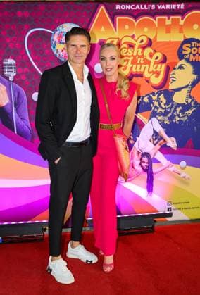 Roncalli s Apollo Variete Fresh n Funk premiere performance Ex national player and soccer coach Thomas Brdaric and his wife Antje Brdaric were thrilled by the show Düsseldorf Apollo NRW Germany