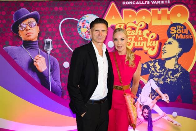Roncalli s Apollo Variete Fresh n Funk premiere performance Ex national player and soccer coach Thomas Brdaric and his wife Antje Brdaric were thrilled by the show Düsseldorf Apollo NRW Germany