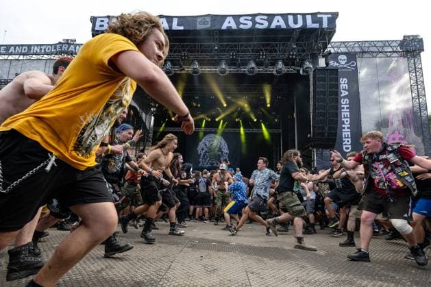 Entertainment Themen der Woche KW32 Czech band Hentai Corporation fans at the 28th Brutal Assault extreme music festival in Josefov fortress near Jaromer, Nachod district, Hradec Kralove Region, Czech Republic, August 8, 2025. (CTKxPhoto DavidxTanecek) CTKPhotoP2025080805532  CTKPhotoP2025080805532