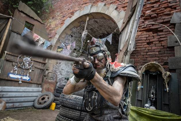 The Convoy postapo group, which creates a post-apocalyptic world and is the accompanying program at the 28th Brutal Assault extreme music festival in Josefov fortress near Jaromer, Nachod district, Hradec Kralove Region, Czech Republic, August 8, 2025. (CTKxPhoto DavidxTanecek) CTKPhotoP2025080805537  CTKPhotoP2025080805537