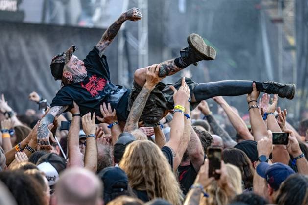 Fans at the 28th Brutal Assault extreme music festival in Josefov fortress near Jaromer, Nachod district, Hradec Kralove Region, Czech Republic, August 8, 2025. (CTKxPhoto DavidxTanecek) CTKPhotoP2025080806043  CTKPhotoP2025080806043