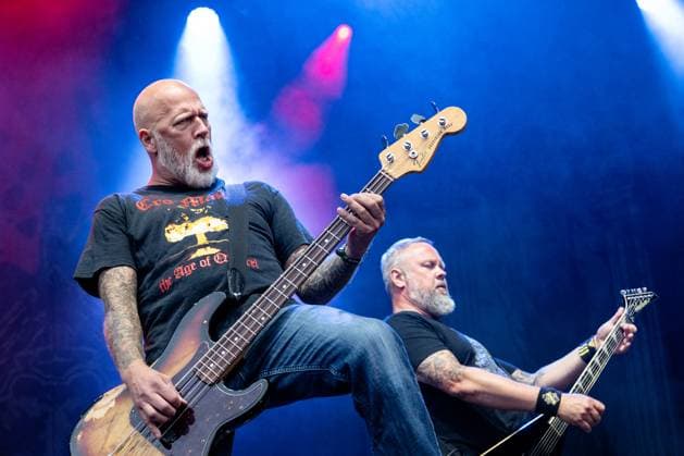 Swedish death metal band Grave at the 28th Brutal Assault extreme music festival in Josefov fortress near Jaromer, Nachod district, Hradec Kralove Region, Czech Republic, August 8, 2025. (CTKxPhoto DavidxTanecek) CTKPhotoP2025080806307  CTKPhotoP2025080806307