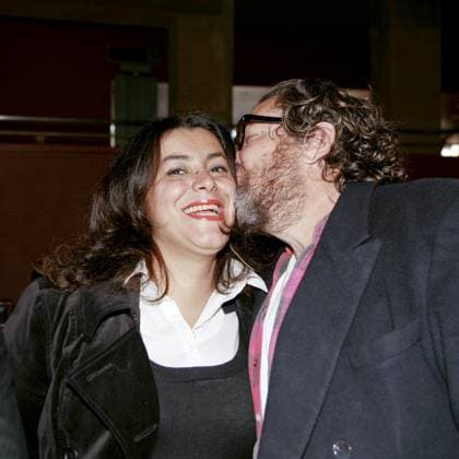 Julian Schnabel American Painter Filmmaker January 12, 2008 - Los Angeles, California, USA - Dir Julian Schnabel pictured with Marjane Satrapi at The HFPA American Cinematheque Foreign Movie Symposium, where he was promoting his Golden Globe winning film, The Diving Bell and the Butterfly. Los Angeles, CA. January 12 2008 Copyright: xArmandoxGallox