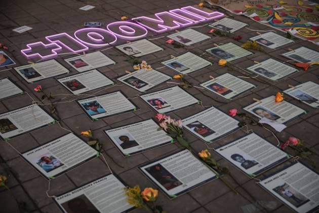 International Day of the Victims of Enforced Disappearances in Colombia BOGOTA, COLOMBIA - AUGUST 30: Pictures of people who once disappeared are displayed on the street during the international day of the victims of enforced disappearances in Bogota, Colombia on August 30, 2024. In Colombia, the heartache of disappearance is a daily reality for many families. On average, every 36 hours, someone goes missing amid the violence and conflict. This ongoing crisis affects countless individuals, including over 300 children. Colombia World. Editorial use only. Please get in touch for any other usage.  Copyright: x2025xAnadoluxJuanchoxTorresx