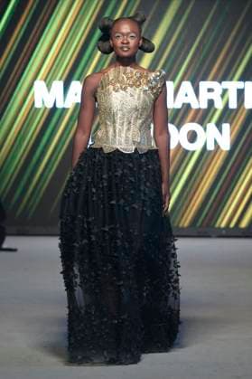 Africa Fashion Week London 2025 A model walks the catwalk in the Mary Martin London show during Africa Fashion Week, London, UK, 09 August 2025. Africa Fashion Week London is celebrating its 15th anniversary as the world™s largest and longest-running showcase of African and African-inspired fashion. AFWL 2025 emphasizes ˜Heritage in Motion™ melding tradition with innovation., Credit:Olu Ogunshakin Avalon United Kingdom, London, London, 1 Kemble Street, WC2B 4AN  Copyright: xOluxOgunshakinx xAvalonx 1028645050