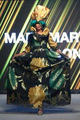 Africa Fashion Week London 2025 A model walks the catwalk in the Mary Martin London show during Africa Fashion Week, London, UK, 09 August 2025. Africa Fashion Week London is celebrating its 15th anniversary as the world™s largest and longest-running showcase of African and African-inspired fashion. AFWL 2025 emphasizes ˜Heritage in Motion™ melding tradition with innovation., Credit:Olu Ogunshakin Avalon United Kingdom, London, London, 1 Kemble Street, WC2B 4AN  Copyright: xOluxOgunshakinx xAvalonx 1028645068