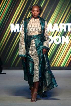Africa Fashion Week London 2025 A model walks the catwalk in the Mary Martin London show during Africa Fashion Week, London, UK, 09 August 2025. Africa Fashion Week London is celebrating its 15th anniversary as the world™s largest and longest-running showcase of African and African-inspired fashion. AFWL 2025 emphasizes ˜Heritage in Motion™ melding tradition with innovation., Credit:Olu Ogunshakin Avalon United Kingdom, London, London, 1 Kemble Street, WC2B 4AN  Copyright: xOluxOgunshakinx xAvalonx 1028645093