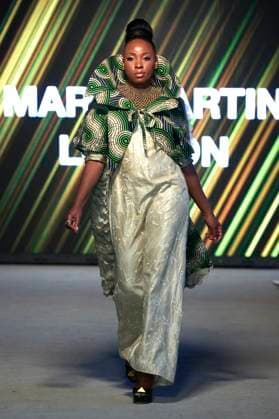 Africa Fashion Week London 2025 A model walks the catwalk in the Mary Martin London show during Africa Fashion Week, London, UK, 09 August 2025. Africa Fashion Week London is celebrating its 15th anniversary as the world™s largest and longest-running showcase of African and African-inspired fashion. AFWL 2025 emphasizes ˜Heritage in Motion™ melding tradition with innovation., Credit:Olu Ogunshakin Avalon United Kingdom, London, London, 1 Kemble Street, WC2B 4AN  Copyright: xOluxOgunshakinx xAvalonx 1028645123