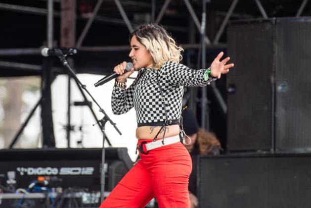Outside Lands Music Festival 2025 - Day 1 Alexia Roditis of Destroy Boys performs at Outside Lands at Golden Gate Park on August 08, 2025 in San Francisco, California. San Francisco Golden Gate Park California USA Copyright: xAnniexLesser imageSPACEx