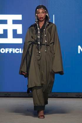 Africa Fashion Week London 2025 A model walks the catwalk in the I.N Official in collaboration with Meta AI show during Africa Fashion Week, London, UK, 09 August 2025. Africa Fashion Week London is celebrating its 15th anniversary as the world™s largest and longest-running showcase of African and African-inspired fashion. AFWL 2025 emphasizes ˜Heritage in Motion™ melding tradition with innovation., Credit:Olu Ogunshakin Avalon United Kingdom, London, London, 1 Kemble Street, WC2B 4AN  Copyright: xOluxOgunshakinx xAvalonx 1028711086