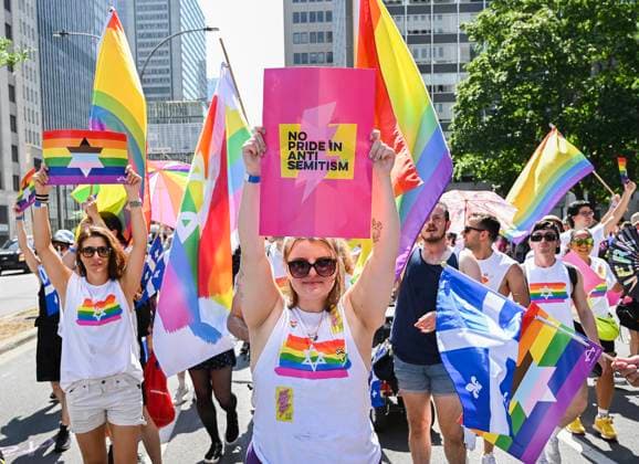 August 10, 2025, Deux-Montagnes, Pq, Canada: Jewish LGBTQ groups take part in the Pride parade in Montreal, Sunday, August 10, 2025. Deux-Montagnes Canada  - ZUMAc35_ 20250810_zaf_c35_001 Copyright: xGrahamxHughesx