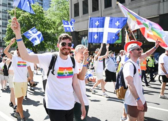August 10, 2025, Montreal, Pq, Canada: Jewish LGBTQ groups take part in the Pride parade in Montreal, Sunday, August 10, 2025. Montreal Canada  - ZUMAc35_ 20250810_zaf_c35_003 Copyright: xGrahamxHughesx