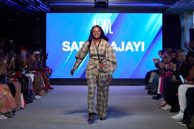 Africa Fashion Week London 2025 A model walks the catwalk in the Sarah Ajayi show during Africa Fashion Week, London, UK, 09 August 2025. Africa Fashion Week London is celebrating its 15th anniversary as the world™s largest and longest-running showcase of African and African-inspired fashion. AFWL 2025 emphasizes ˜Heritage in Motion™ melding tradition with innovation., Credit:Olu Ogunshakin Avalon United Kingdom, London, London, 1 Kemble Street, WC2B 4AN  Copyright: xOluxOgunshakinx xAvalonx 1028717271
