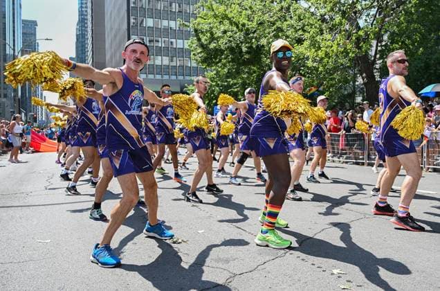 August 10, 2025, Montreal, Pq, Canada: Participants entertain the crowd during the Pride parade in Montreal, Sunday, August 10, 2025. Montreal Canada  - ZUMAc35_ 20250810_zaf_c35_013 Copyright: xGrahamxHughesx