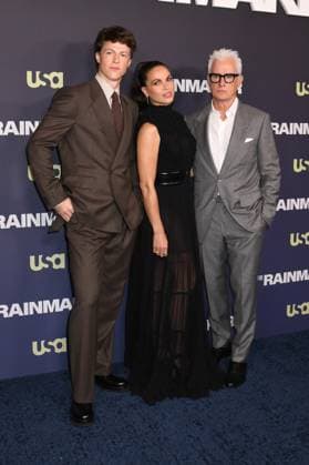 NEW YORK, NY- AUGUST 11: Milo Callaghan, Lana Parrilla and John Slattery at the NY premiere of The Rainmaker at GH On The Park on August 11, 2025 in New York City. Copyright: xMediaPunchx