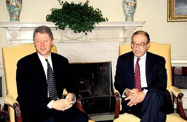 BILL CLINTON RETRO Apr. 20, 2011 - 16550.BILL CLINTON AND ALAN GREENSPAN. JAMES COLBURN- - BILLCLINTONRETRO Copyright: xJamesxColburnx
