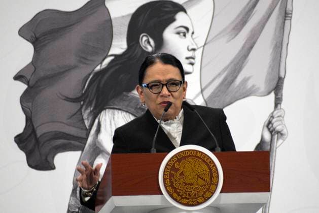 MexicoÃ¢â‚¬â ¢s Minister of the Interior, Rosa Icela RodroÂ­guez, during speaks during the presentation of the president of the Presidential Commission for Electoral Reform, Pablo Gomez (not in picture), at the National Palace. on August 11, 2025, in Mexico City, Mexico. Mexico City Mexico - ZUMAe321 20250811_zia_e321_016 Copyright: xLuisxBarronx