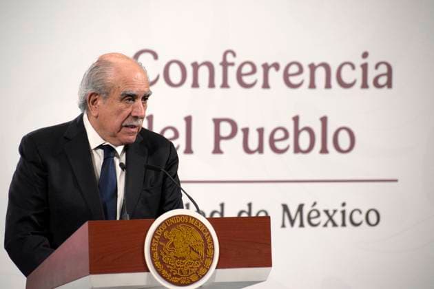 President of the Presidential Commission for Electoral Reform, Pablo Gomez speaks during a briefing conference, at the National Palace. on August 11, 2025, in Mexico City, Mexico. Mexico City Mexico - ZUMAe321 20250811_zia_e321_012 Copyright: xLuisxBarronx