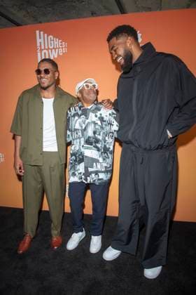 August 11, 2025, New York, United States: (L-R) Miles Duece McBride, Spike Lee and Karl-Anthony Towns attend the Highest 2 Lowest New York Premiere at Brooklyn Academy of Music. New York United States - ZUMAs197 20250811_aaa_s197_204 Copyright: xRonxAdarx