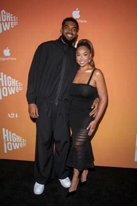 August 11, 2025, New York, United States: (L-R) Karl-Anthony Towns and Jordyn Woods attend the Highest 2 Lowest New York Premiere at Brooklyn Academy of Music. New York United States - ZUMAs197 20250811_aaa_s197_213 Copyright: xRonxAdarx