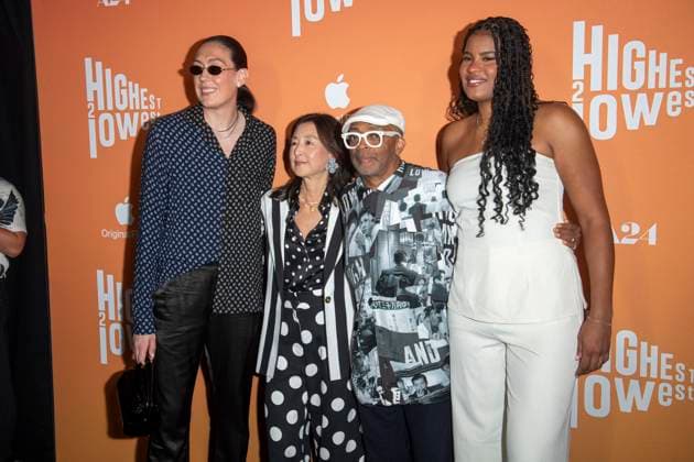August 11, 2025, New York, United States: (L-R) Breanna Stewart, Clara Wu Tsai, Spike Lee and Nyara Sabally attend the Highest 2 Lowest New York Premiere at Brooklyn Academy of Music. New York United States - ZUMAs197 20250811_aaa_s197_228 Copyright: xRonxAdarx