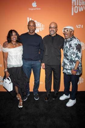 August 11, 2025, New York, United States: (L-R) Pauletta Washington, Denzel Washington, Jeffrey Wright and Spike Lee attend the Highest 2 Lowest New York Premiere at Brooklyn Academy of Music. New York United States - ZUMAs197 20250811_aaa_s197_237 Copyright: xRonxAdarx