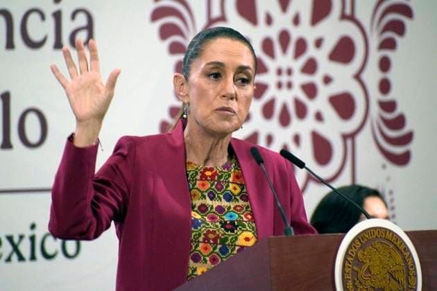 Mexican President Claudia Sheinbaum Pardo speaks during the security report at a briefing conference at National Palace. on August 12, 2025 in Mexico City, Mexico. Mexico City Mexico - ZUMAe321 20250812_zia_e321_001 Copyright: xLuisxBarronx