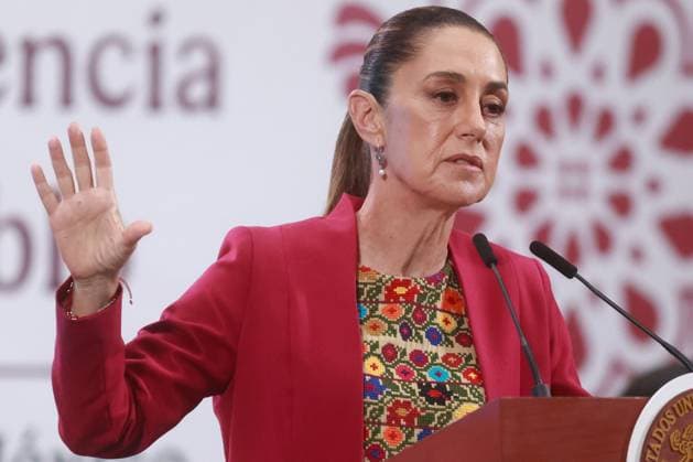 Mexican President Claudia Sheinbaum holds her daily press conference with the national security cabinet MEXICO CITY, MEXICO - AUGUST 12: Mexican President Claudia Sheinbaum speaks during her daily press conference, at the National Palace, in Mexico City, Mexico on August 12, 2025. Results of the national security strategy were presented during the press conference, included the seizure of weapons and drugs, the arrest of cartel members and a decrease in homicides. Daniel Cardenas Anadolu Mexico City Mexico. Editorial use only. Please get in touch for any other usage.  Copyright: x2025xAnadoluxDanielxCardenasx