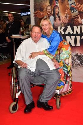 Ottfried Fischer and Simone Fischer at the öThe Canoe of Manitou movie premiere on 12 08 2025 in Munich öThe Canoe of Manitou movie premiere in Munich
