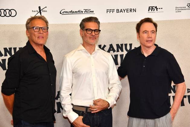 Christian Tramitz, Rick Kavanian and Michael Bully Herbig at the öThe Canoe of Manitou movie premiere on 12 08 2025 in Munich öThe Canoe of Manitou movie premiere in Munich