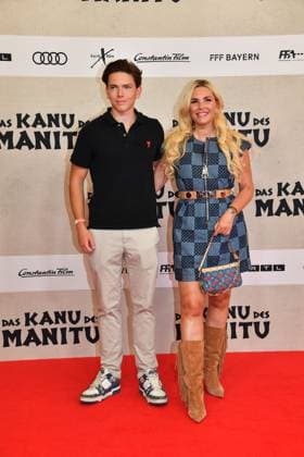 Maximilian Geissel and Alessandra Geissel at the öThe Canoe of Manitou movie premiere on 12 08 2025 in Munich öThe Canoe of Manitou movie premiere in Munich