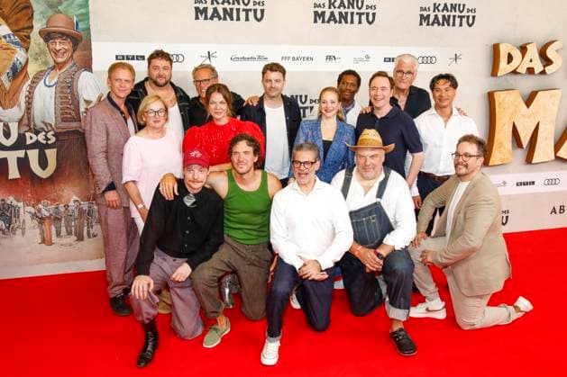 World premiere of Das Kanu des Manitu in Munich Munich, 12 8 2025 Jasmin Schwiers, Michael Herbig, Daniel Zillmann, Waldemar Kobus, Pit Bukowski, Rick Kavanian, Merlin Sandmeyer, Jan van Weyde, Sky du Mont, Christian Tramitz, Tutty Tran, Friedrich Mücke, Dorothee Erpenstein, Akeem van Flodrop, Jessica Schwarz and T Copyright: xMatthiasxGränzdörferx