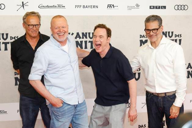 World premiere of Das Kanu des Manitu in Munich Munich, 12 8 2025 Christian Tramitz, Stefan Raab, Michael Bully Herbig and Rick Kavanian at the world premiere of Das Kanu des Manitu at the Mathäser Filmpalast in Munich Bavaria Copyright: xMatthiasxGränzdörferx