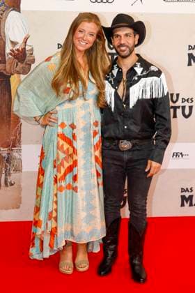 World premiere of The Canoe of Manitou in Munich Munich, 12 8 2025 Nina Eichinger and Daniele Rizzo at the world premiere of The Canoe of Manitou at the Mathäser Filmpalast in Munich Bavaria Copyright: xMatthiasxGränzdörferx
